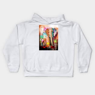 African Elephant Family Kids Hoodie